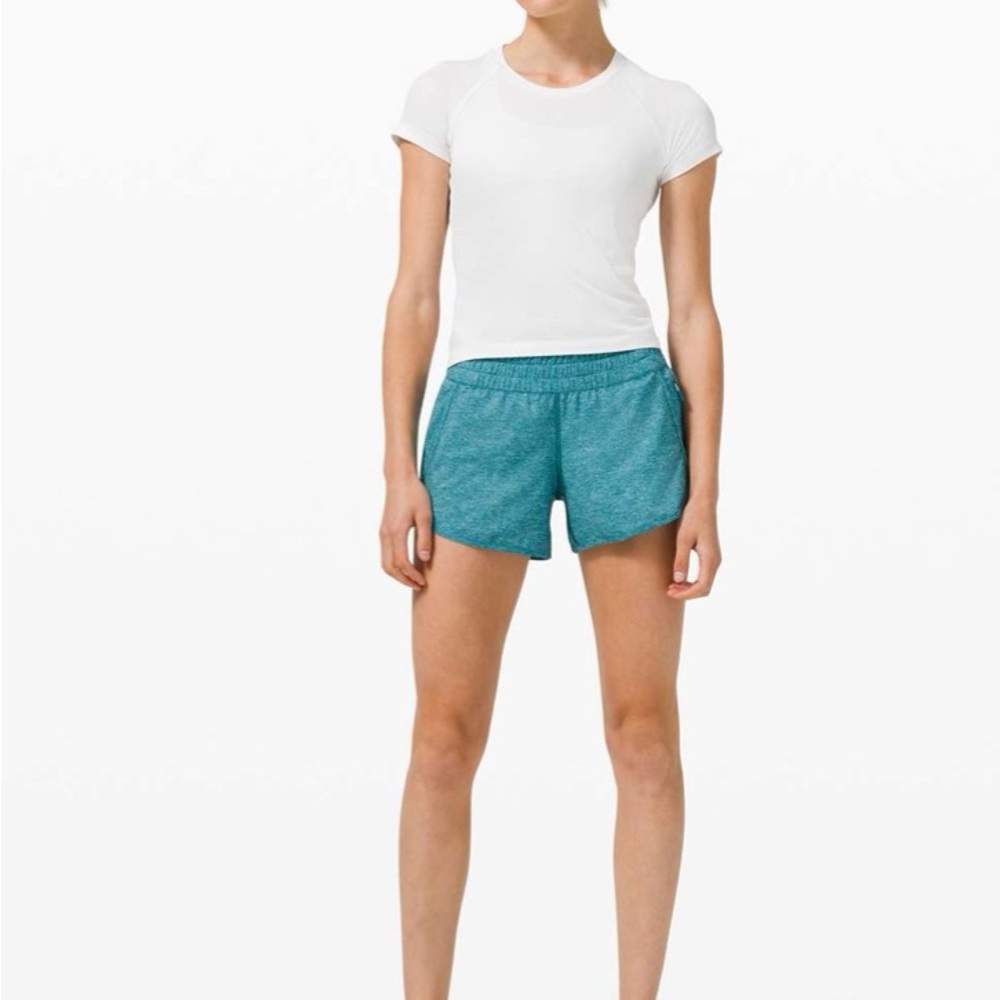 lululemon Tracker LR Short 4” *Lined - Heather Lux Multi Hawaiian Blue